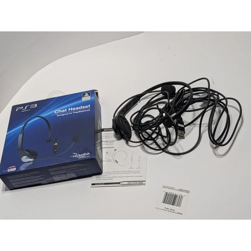 Rocketfish Gaming PS3 USB Chat Headset RF-GPS31201 Wired PlayStation 3